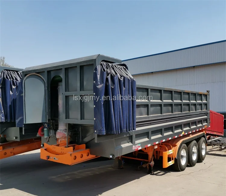 stone coal sand 4Axle 16 Wheels 40cbm Rear Hydraulic Lifting  TipTipper rear end dump tipper Semi Trailer