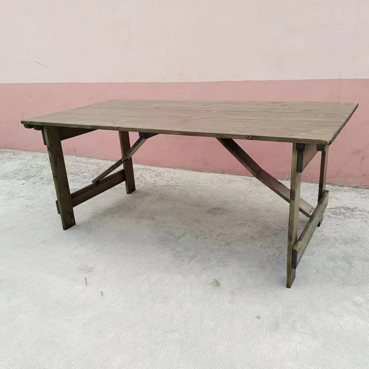 UK style Simple design Solid wood  FarmHouse Table with Foldable legs