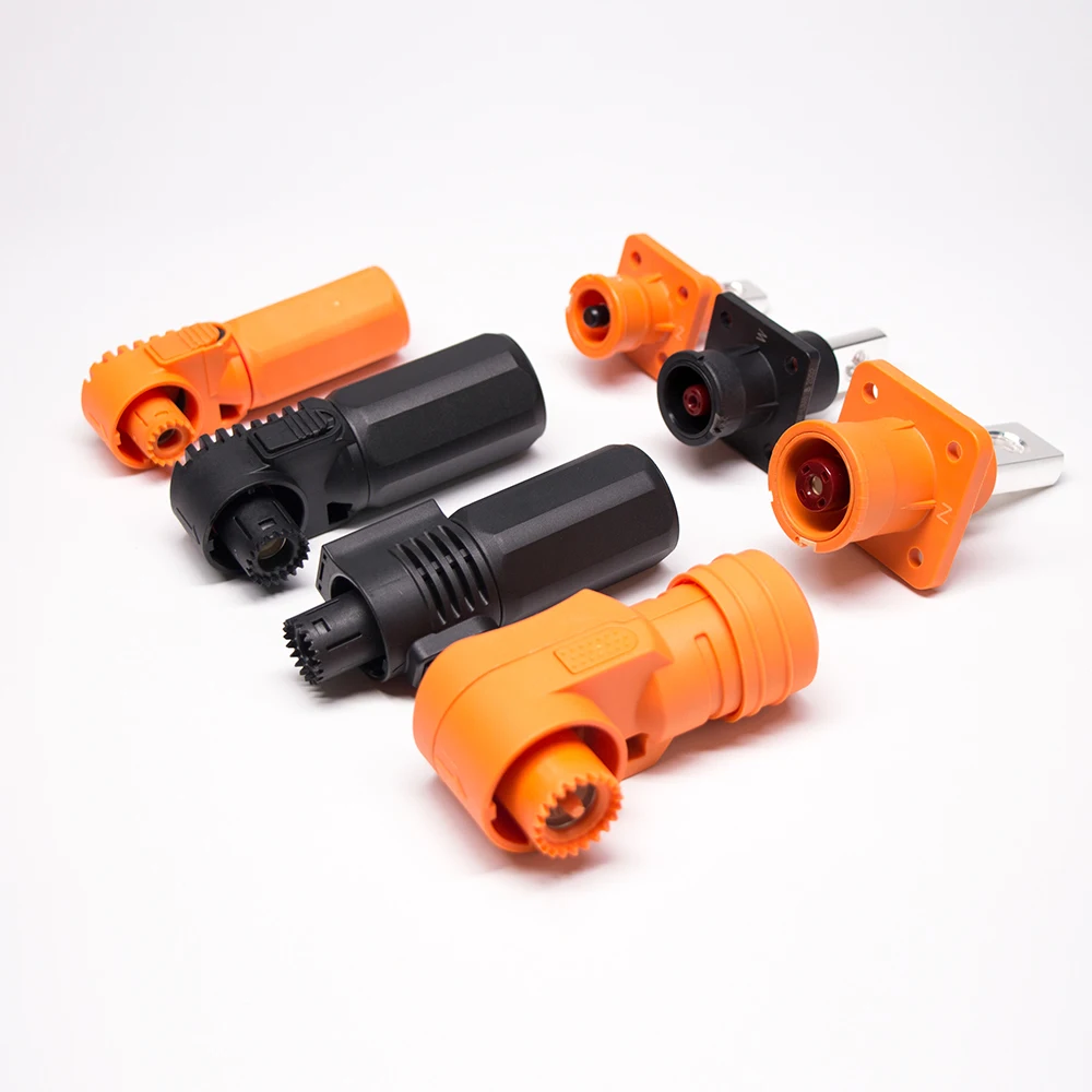 
 IP67 Водонепроницаемый DC 150A правый угол штепсельная вилка с 35mm2 кабелем и шипованной розеткой HV Аккумулятор для хранения энергии разъем  