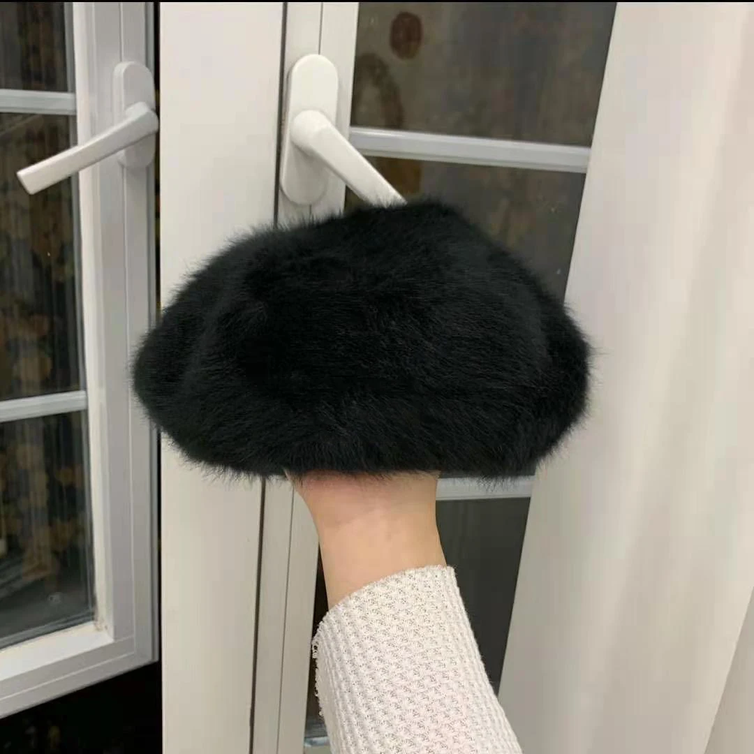 Factory Winter Beret Hat Elegant Unisex Wool Knitted Cap for Outdoor Retro Party French Artist Painting Style by Ladies