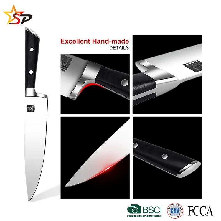 Premium Cooking Knife 8 Inch German High Carbon Stainless Steel Kitchen Knife With Pakka Wood Handle Chef Knife