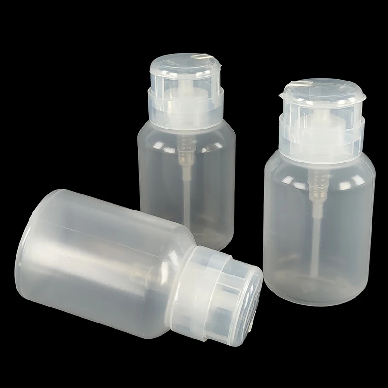 High Quality 250 Ml Alcohol Transparent Tool Toner Gel Down Cleaner Portable Art Polish Pump Press Nail Liquid Remover Bottle