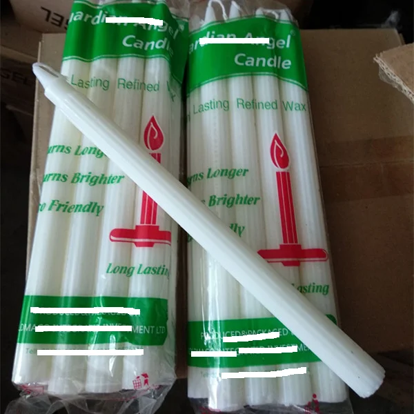 Africa market white stick candle/candel from 8-100g