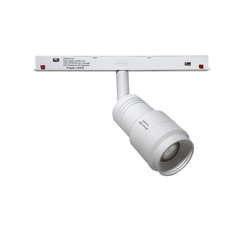 LEDEAST T077-07 COB 7 Вт DALI DT8 затемнение 6-60 градусов масштабируемый Магнитный светодиодный Трековый светильник для освещения музейной художественной галереи