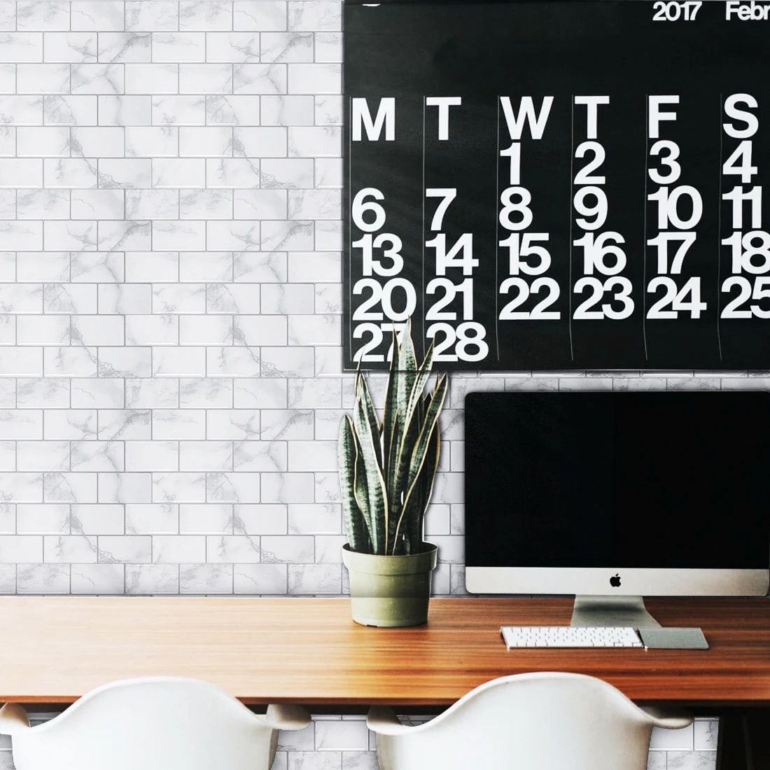 Home wall decoration smart vinyl tile light 3D peel and stick backsplash mosaic kitchen tiles