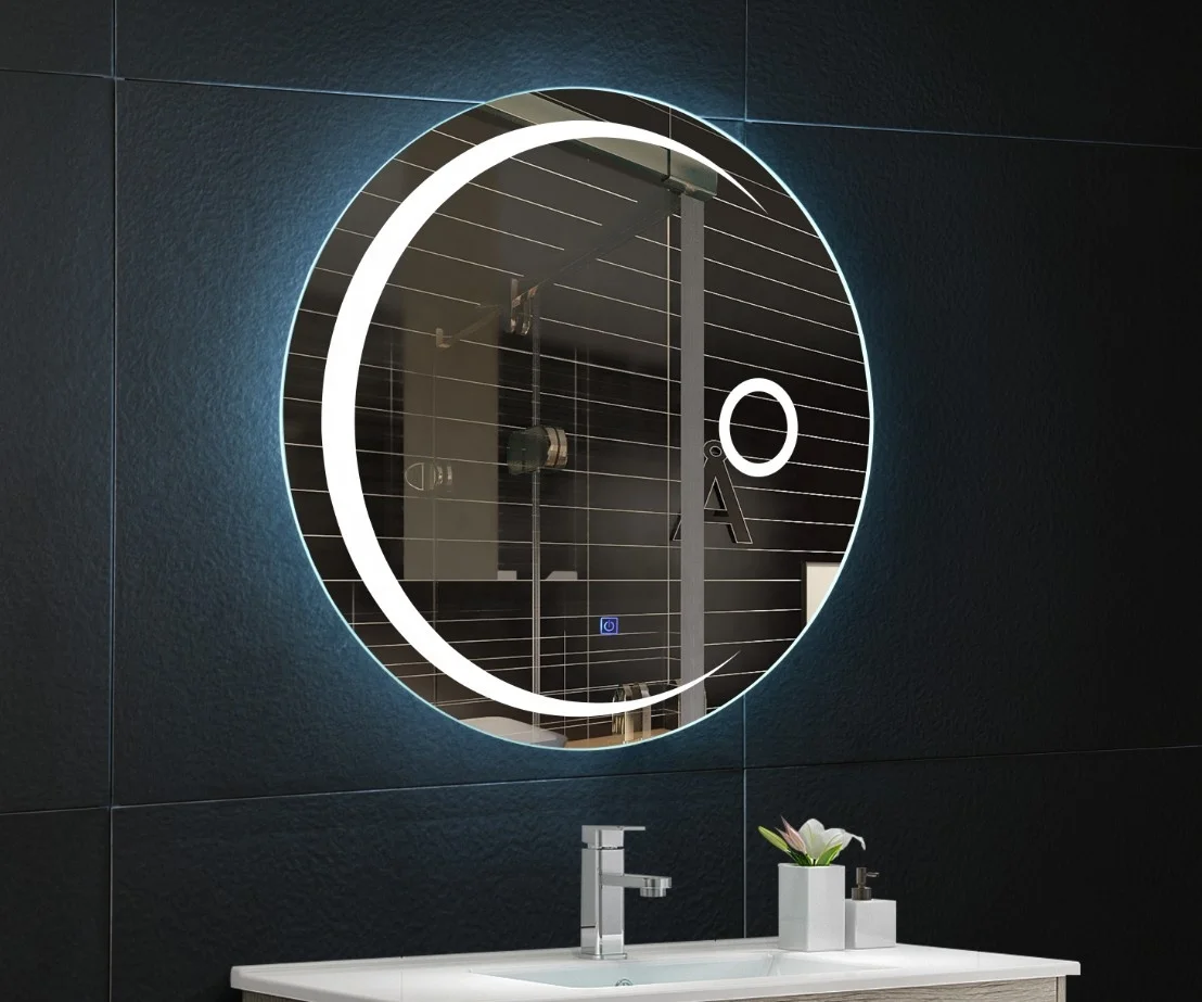 Dubai Market Round Smart Water Proof Bathroom Mirror Led Lights for Hotel Usage Shaving Mirror with Led Lights