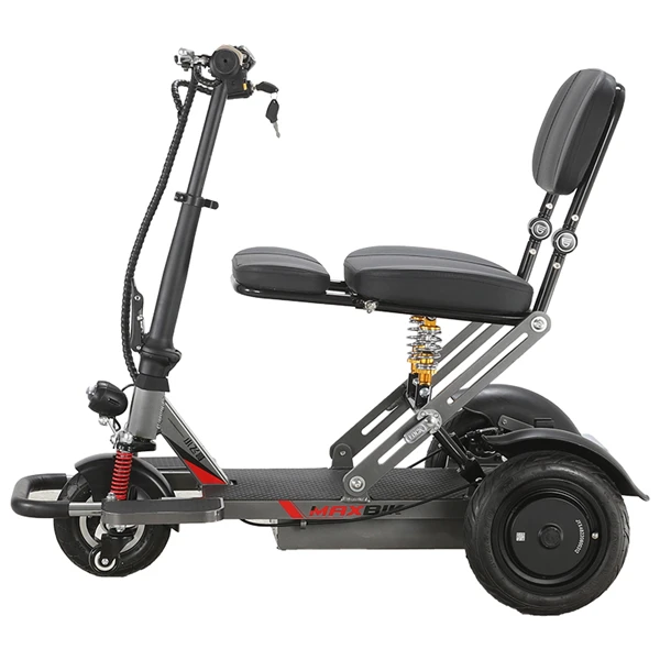 3 Wheels Foldable Disabled Electric Mobility Scooter With Backrest