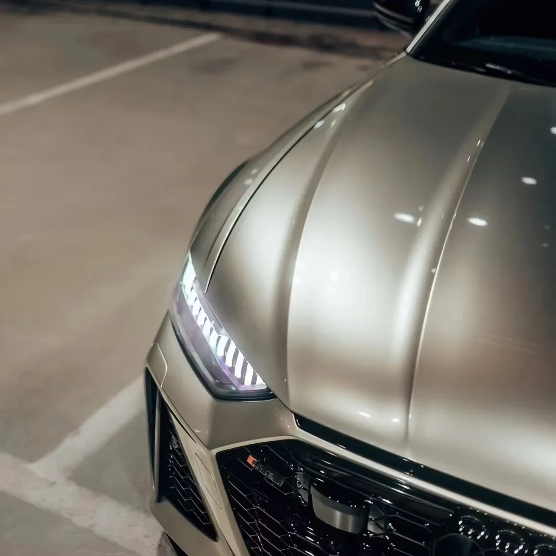 1.52*18m Hot Selling car wrap film gold satin metallic Color Film PET PPF changing color film for car wrap