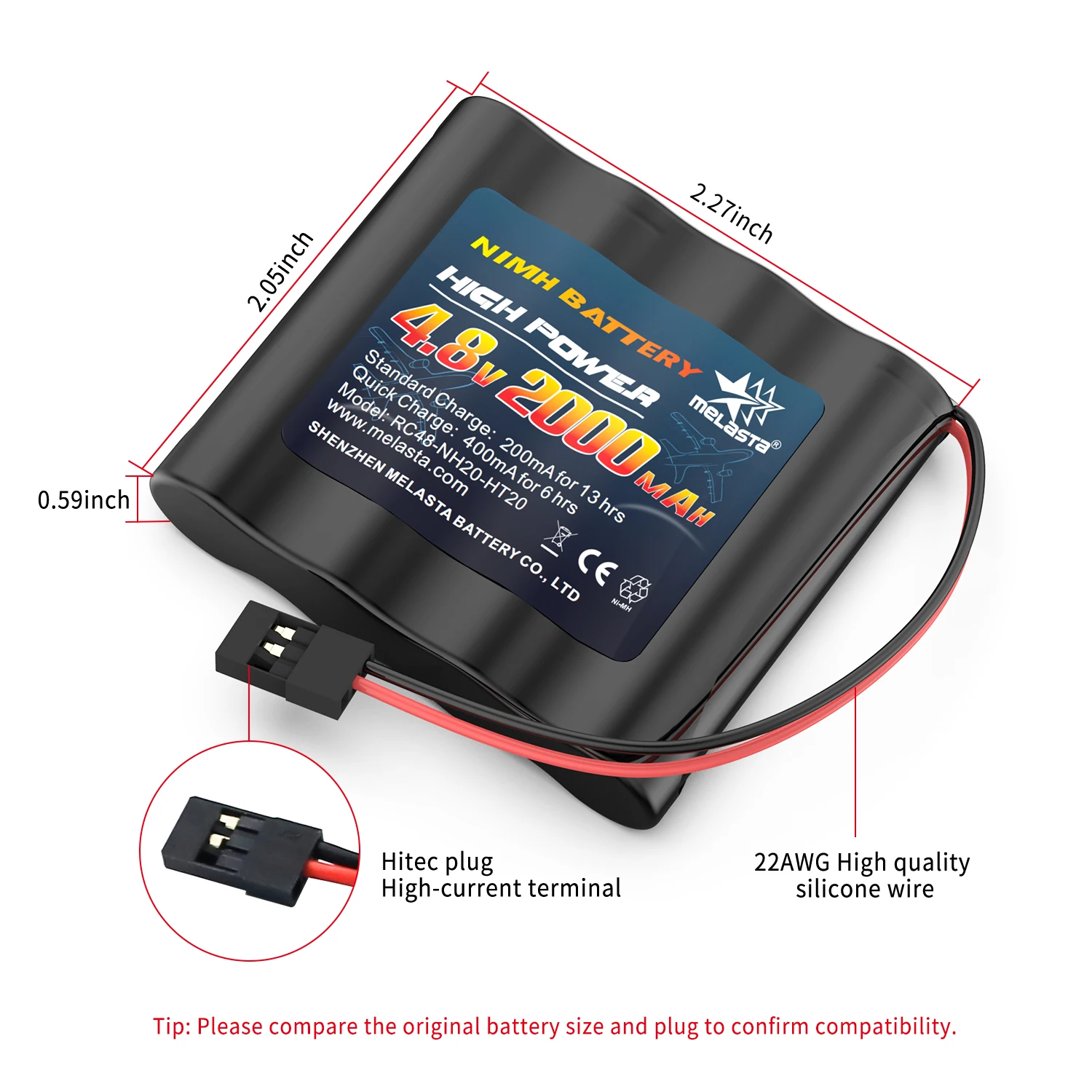 4.8V 2000mah LiPo Battery Pack Deans -T Connector for RC Battery Racing Cars Aircraft & Helicopter