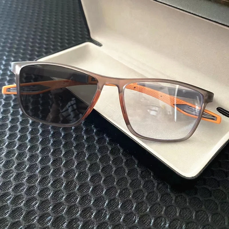 uv400 flexible tr90 black red orange grey square sports UV400 myopia lunettes anti reflet homme  photochromic cycling glasses
