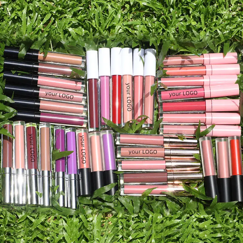 Private label vegan cosmetics lasting waterproof glaze lipstick