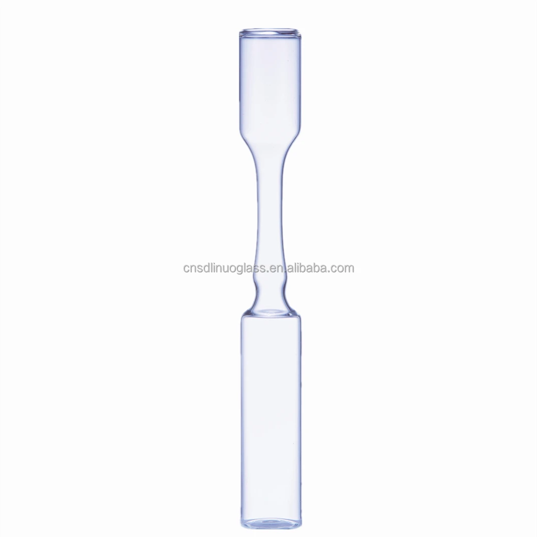 Shandong linuo wholesale medical cosmetic glass ampoule clear amber customized special shape glass ampoule vials for skin care