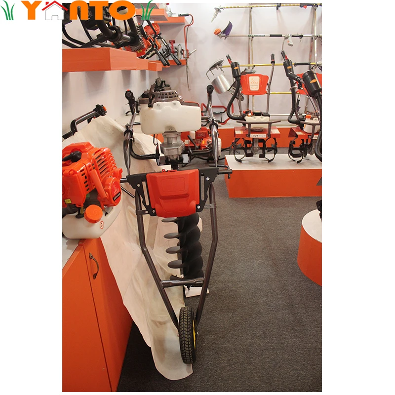AG001-1E48F Gasoline Drill Auger Hand Push Power Ground Drill Digger 2 Stroke Petrol Ground Auger Post Hole Digger