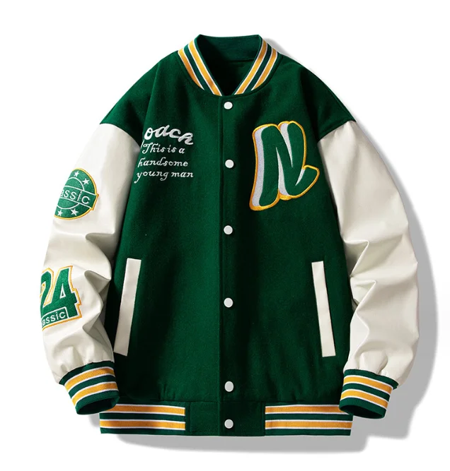 Ready to ship In stock New Baseball Coat Trendy Brand Fashion Letter Printing Couple Student Casual Jacket