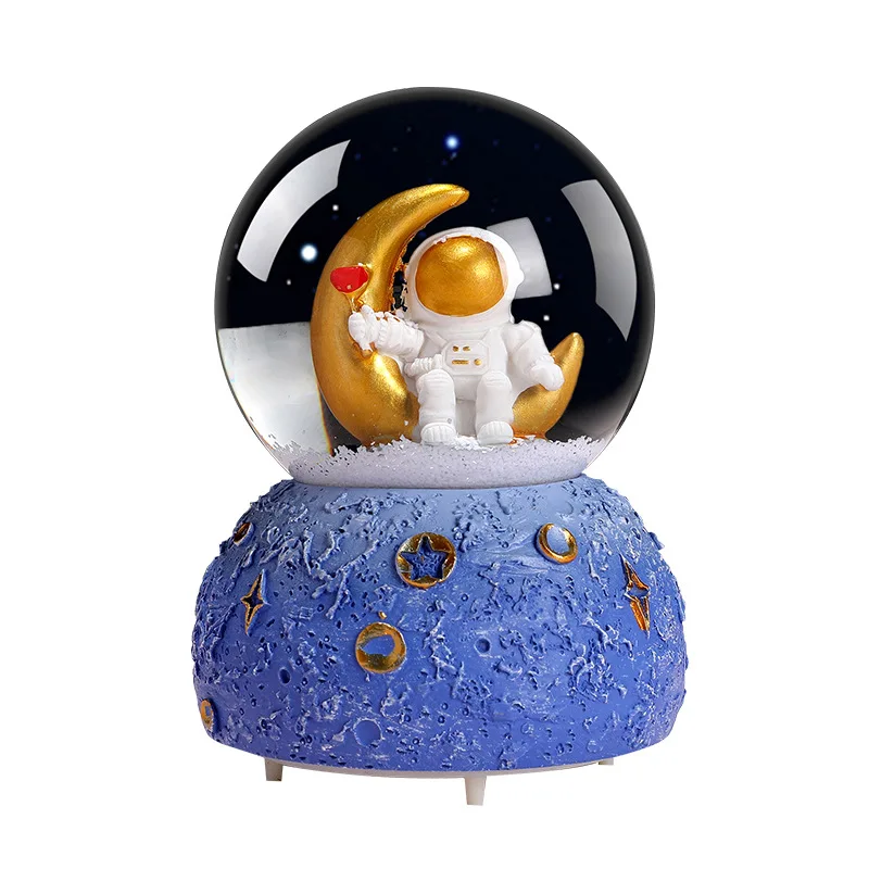 Resin Snow Globe Astronaut Crystal Ball Crystal Astronaut Planet Globe 3D