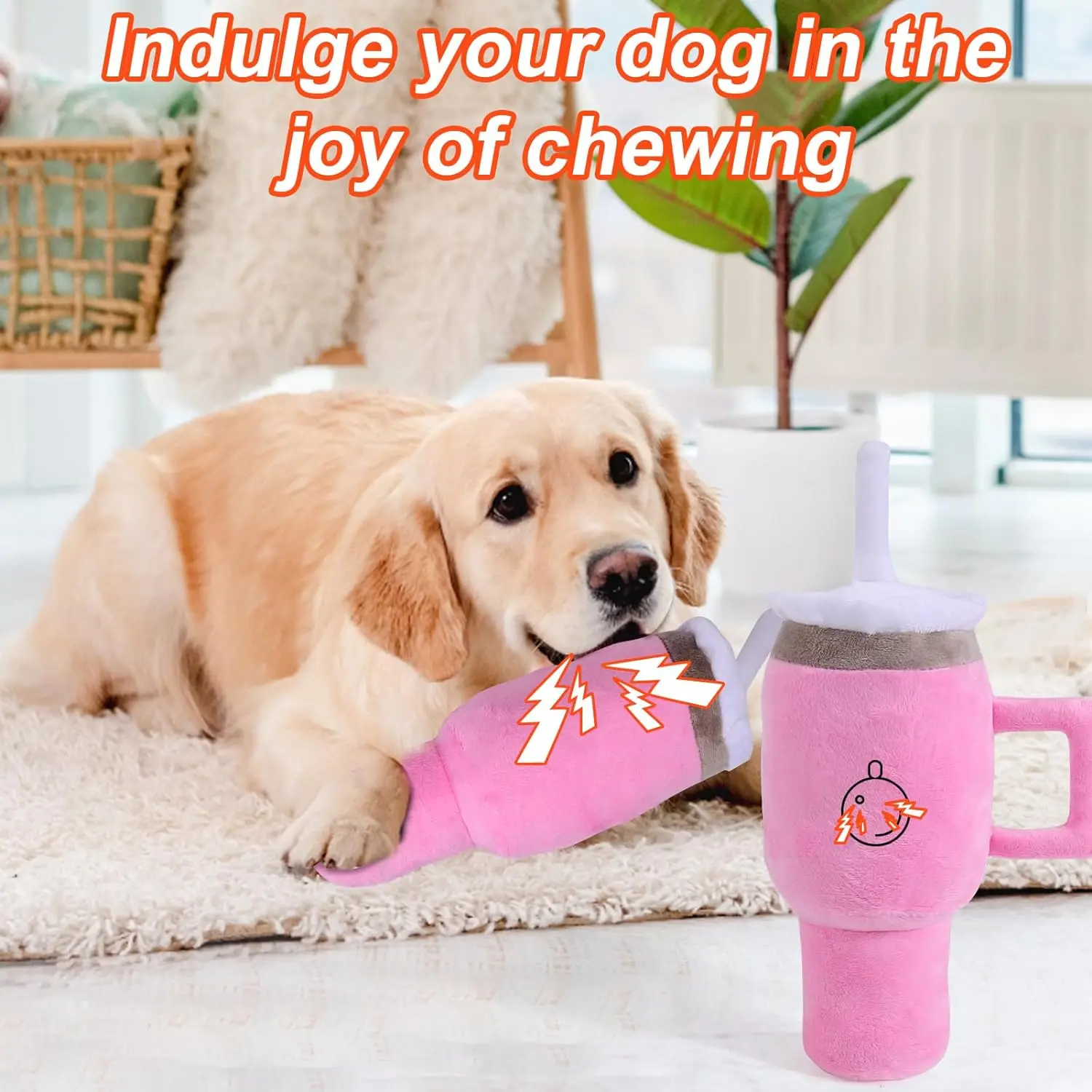 Cute Squeaky Dog Toys Cup Soft Tumbler Funny Dog Toys for Aggressive Chewers Safety Design Dog Toys Exercise and Accompany