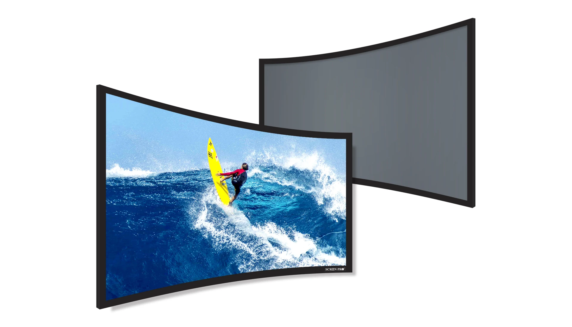 100 дюймовый 8k alr длинный проектор с фиксированной изогнутой рамкой, экран проектора