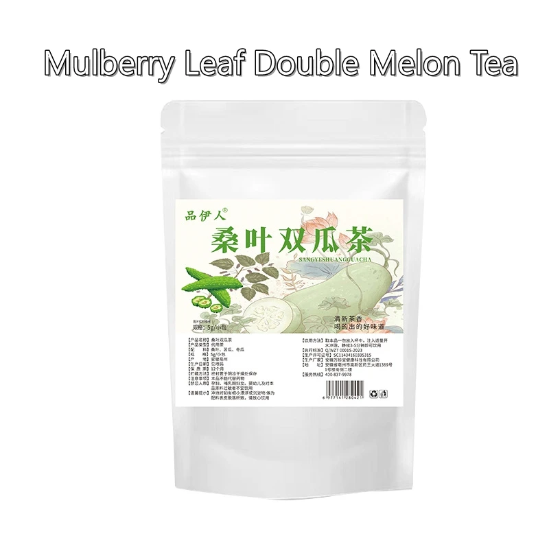 Mulberry Leaf Double Melon Flavor Health Tea in Triangle Bag Balsam Pear Wax Gourd Skin Box Cup Packaging Special Flower Tea