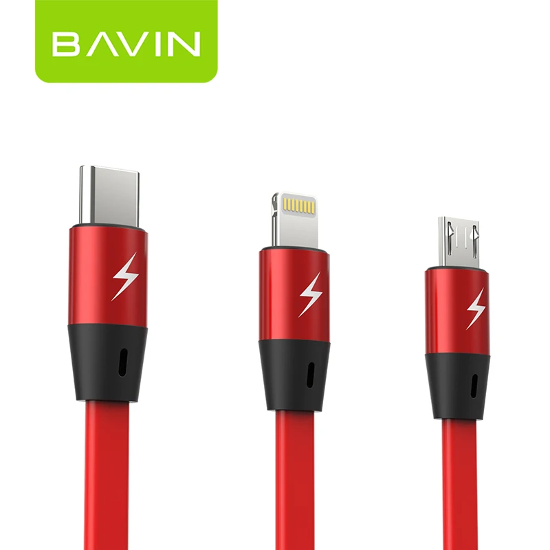 Оптовая продажа лидер продаж USB-кабель для передачи данных lightning Android Type-C от babin CB223 3 в 1