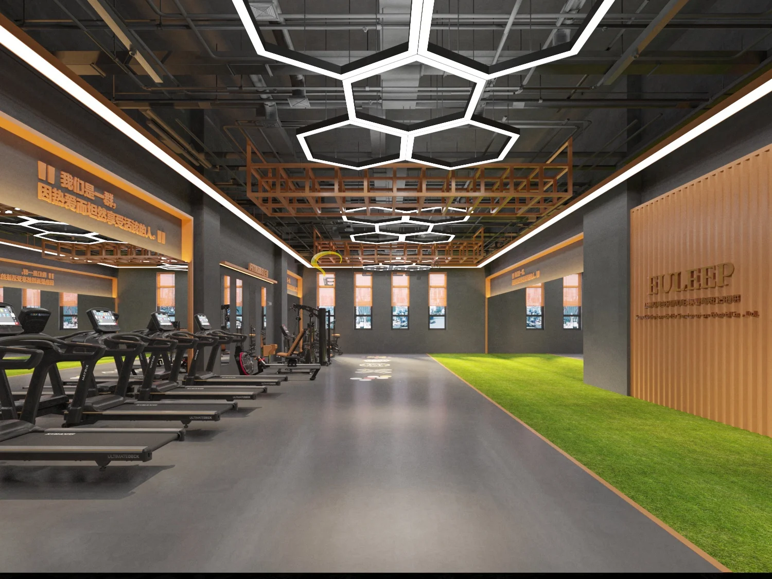 40w 4000k modern hexagon led linear light black ceiling pendant light for indoor lamp