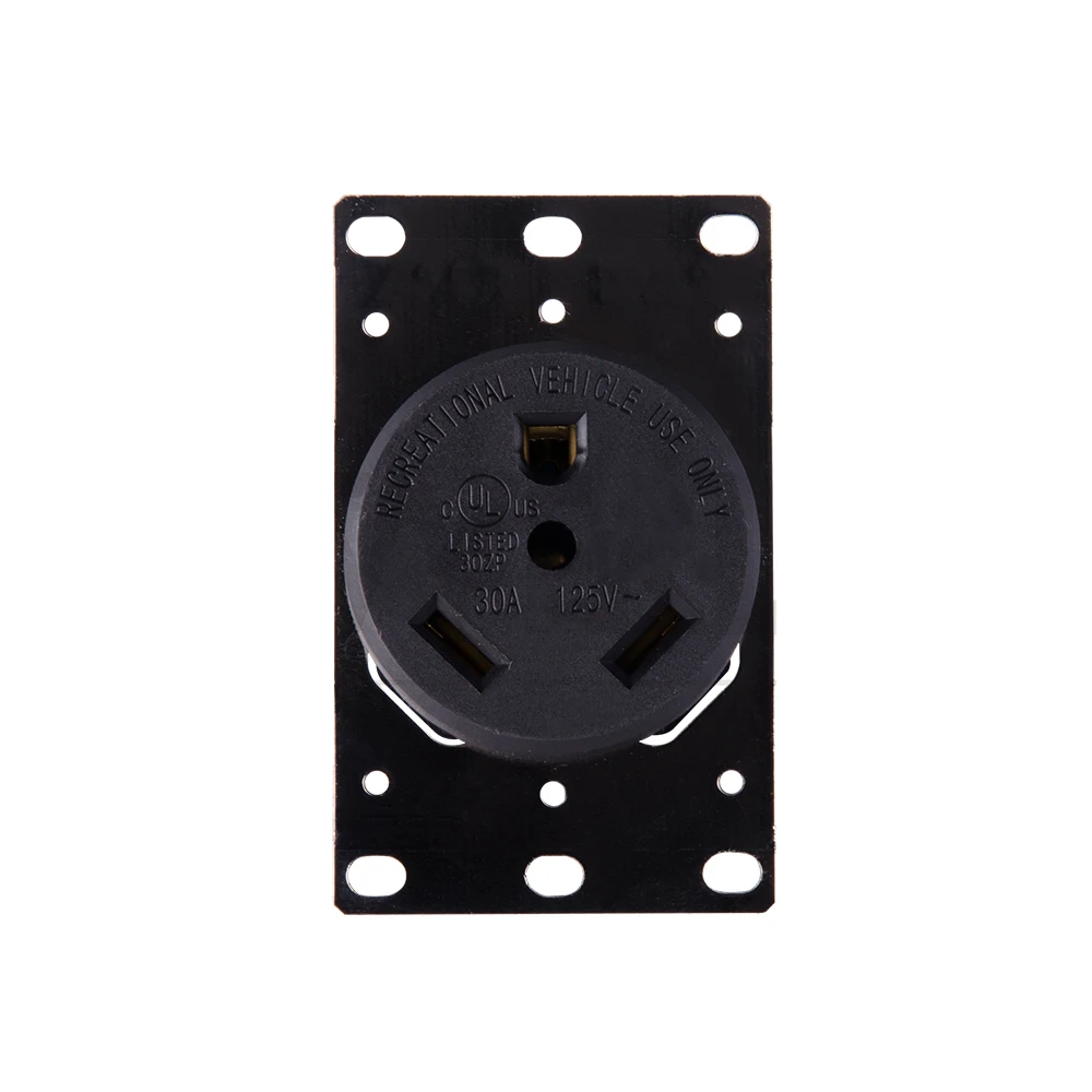 RV Receptacle Flush Mounting Power Outlet NEMA TT-30R 120V Electrical Straight Blade Receptacle