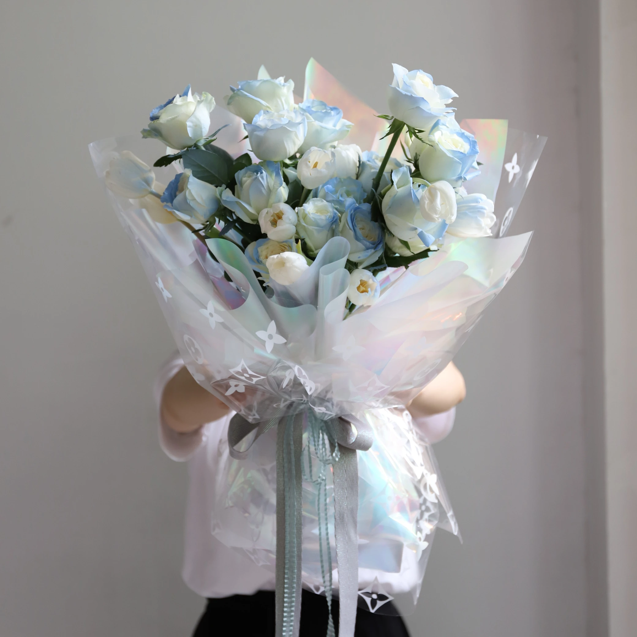 Magic color cellophane transparent waterproof floral wrapping paper gift packaging custom LOGO