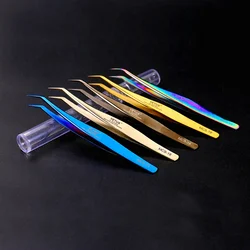 Customized Private Label Logo Curved Eyelashes Extension Tweezer