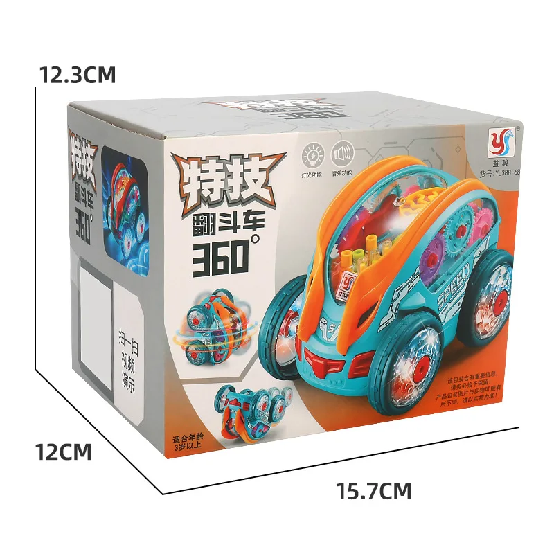 Unisex Electric Stunt Dump Truck Toy 360 Rotate Gear with Music & Light ABS Plastic for Boys & Kids to Play Street Stall