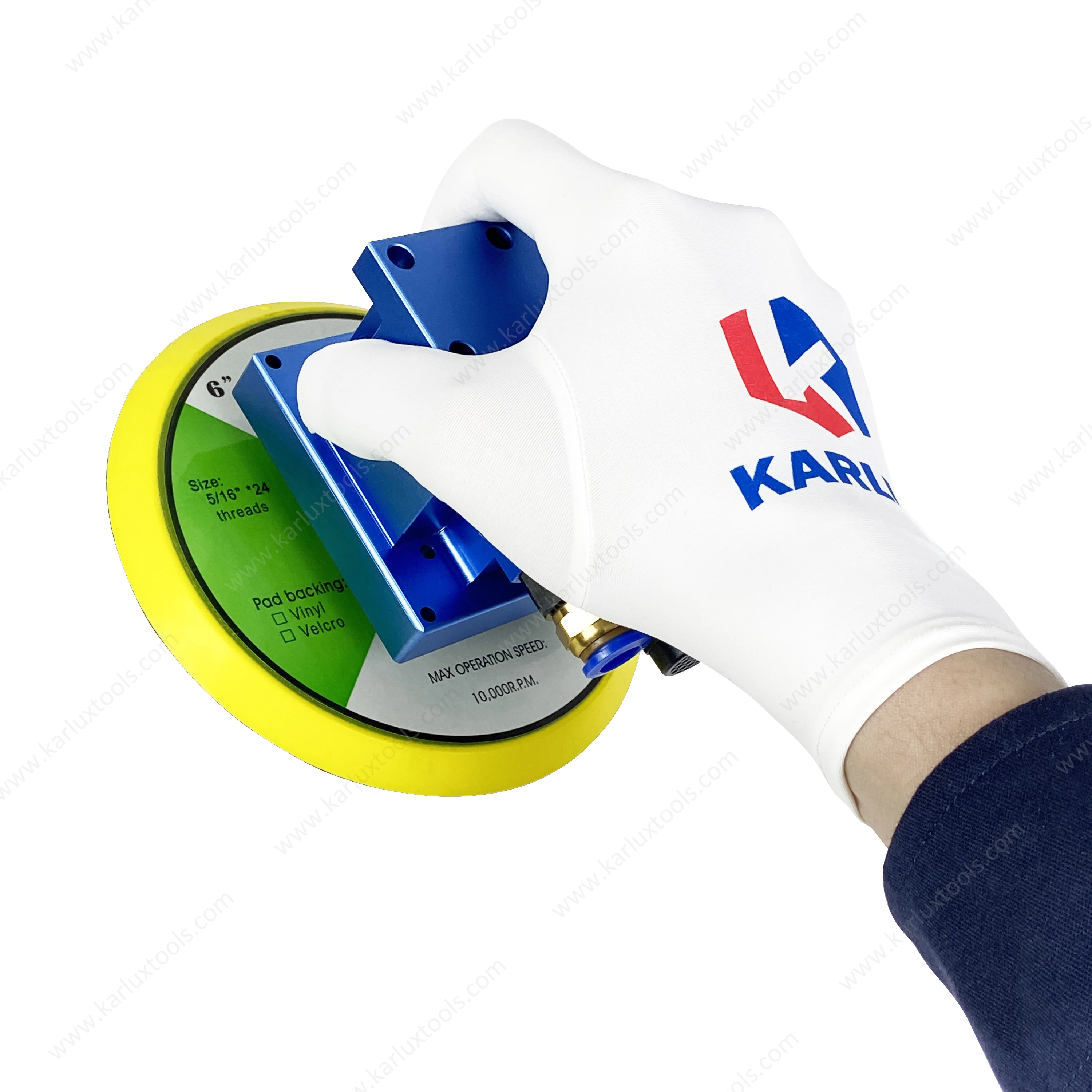 GARSURE 6Inch 150Mm 12,000Rpm Non Vacuum Orbit 5mm Automatic Robot Arm Manipulator Pneumatic Air Sander