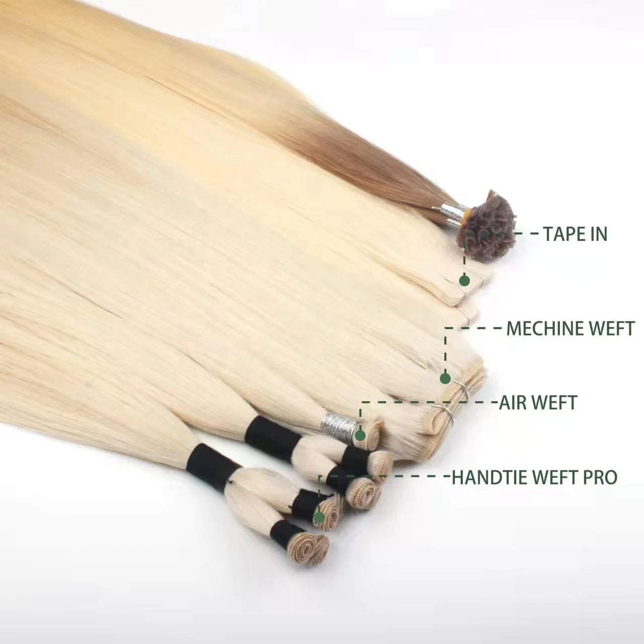 YADING #60 Genius Weft 2022 New Wholesale Virgin Human Vendors Straight Double Weft Genius Weft Hair Extensions