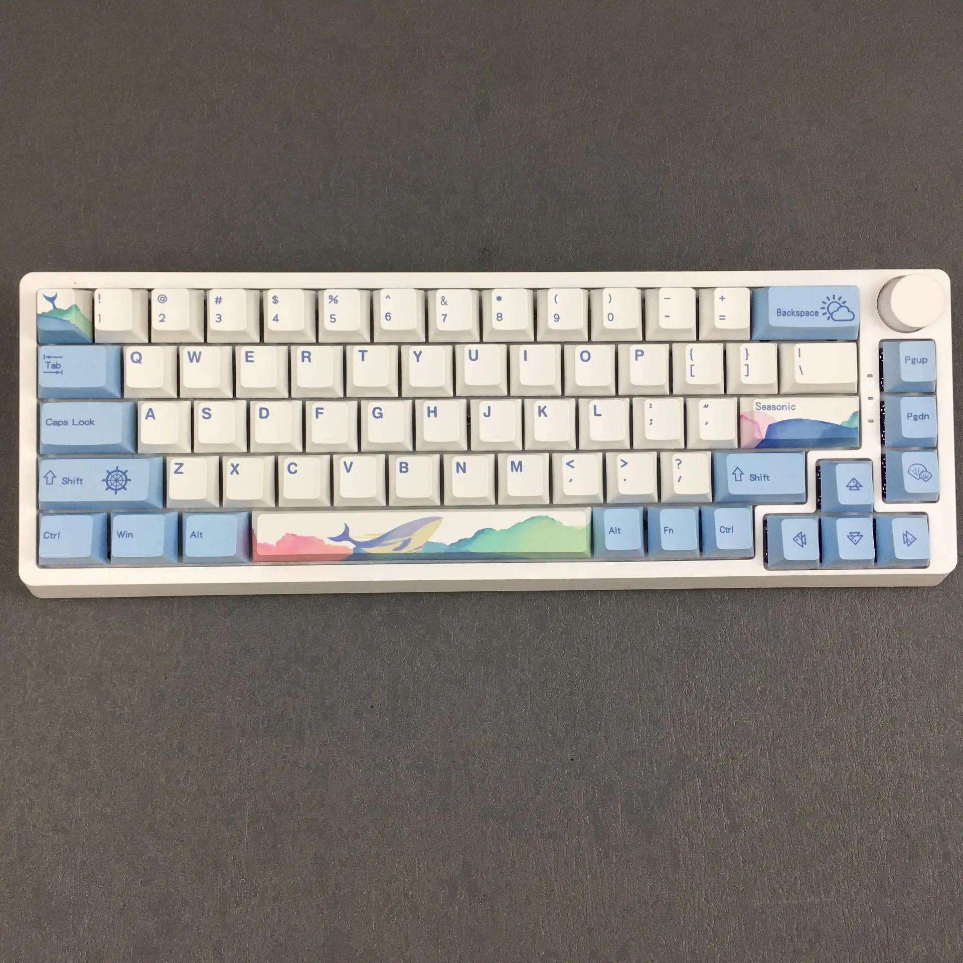 HZGAMER 129 keys Oceans Keycaps Set, Custom HXDA Profile Keycap Pudding Dye Sublimation Keycap