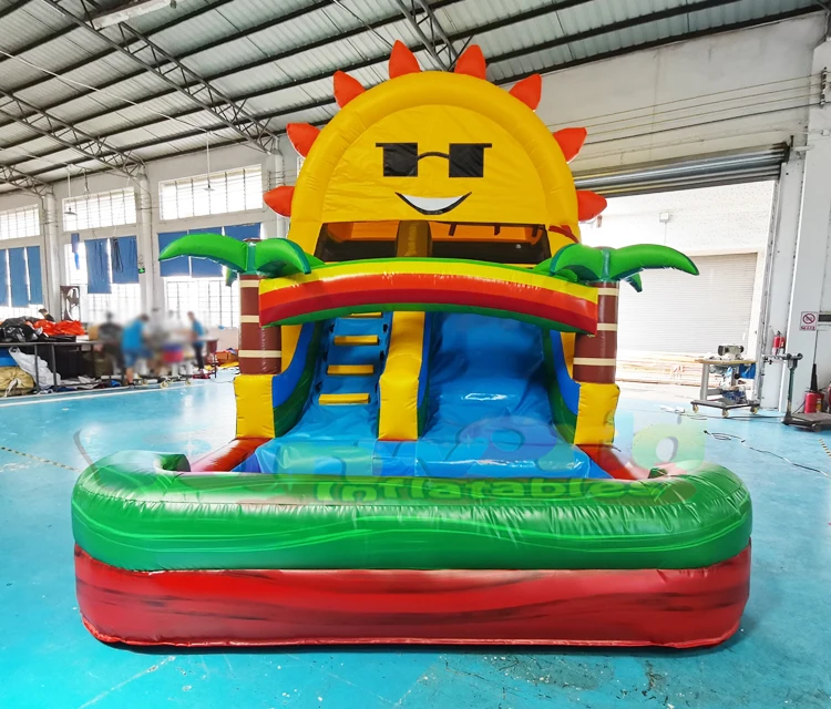 Kids entertainment bouncer bouncy castle waterslide juex gonflables commercial inflatable tropical water slide