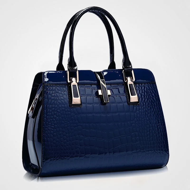 Дамские сумочки из лакированной кожи, сумки с крокодиловым узором, роскошные сумки, женские ручные сумки для женщин