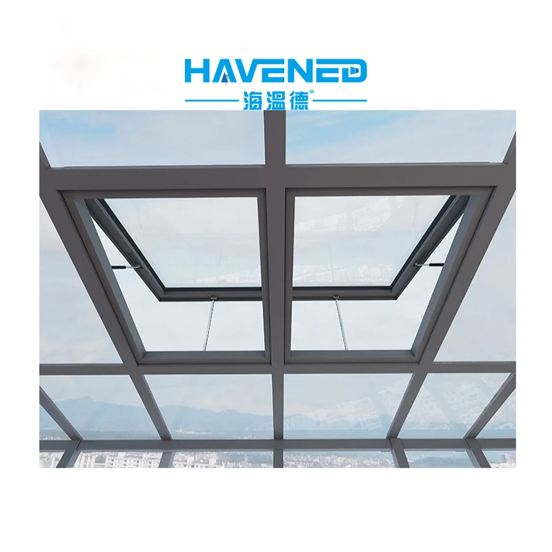 Customized Roof Skylight Insulating Double Glass Top Flat Roof Tempered Glass Ventilation Aluminium Loft Skylight Windows