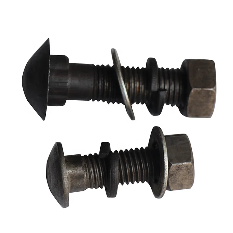 high quality HDG railway fastener rail track bolt with nut fish bolt/Railway Rail Fishtail Bolt For Joint Bar Grade 8.8