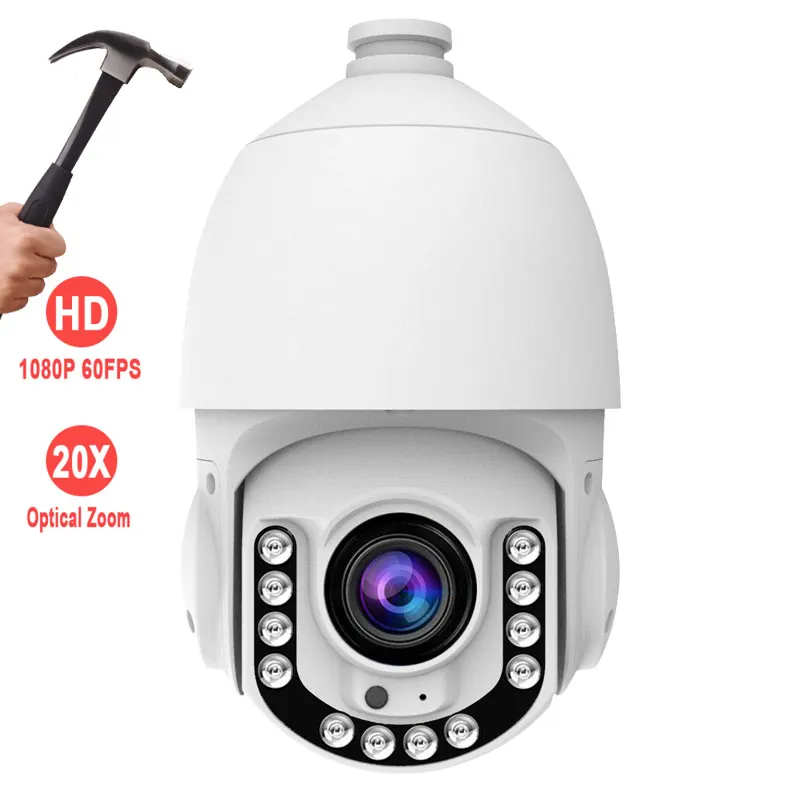 
4.5 inch Mini 1080p 20X wifi indoor outdoor night vision Full metal speed dome ptz ip camera 