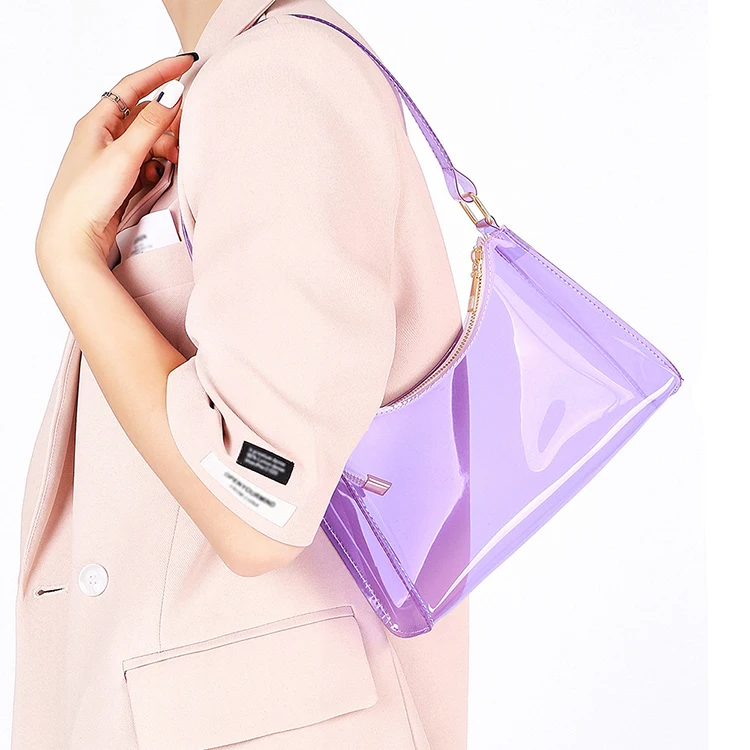 Wholesales PVC Clear Ladies Shoulder Armpit Bags Transparent Women Dumpling Hand Bags Jelly Purses And Handbags For Women Bags