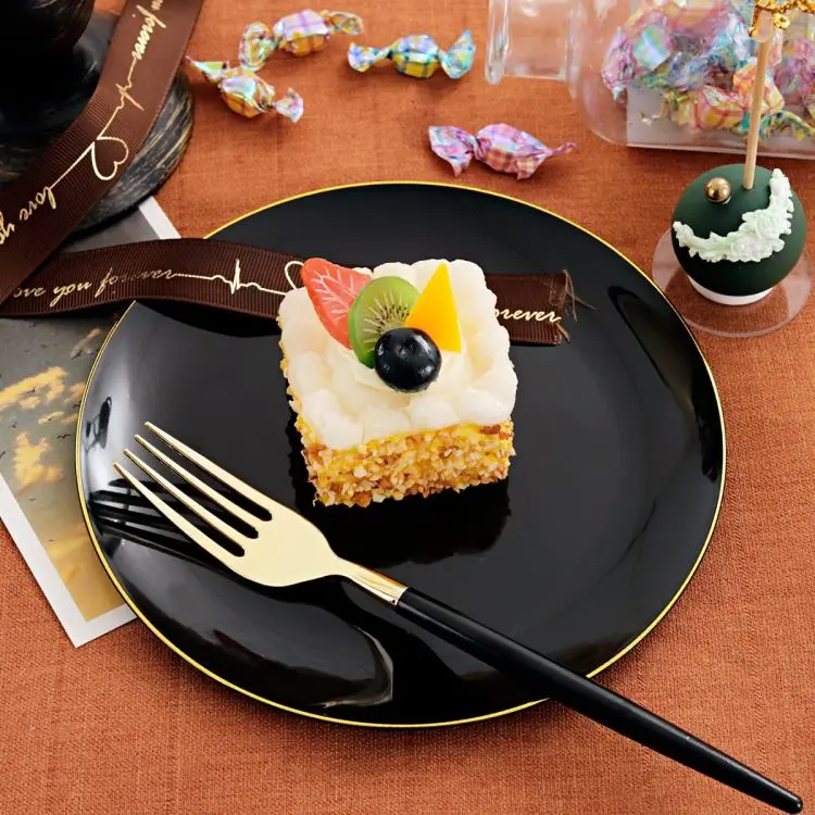 White Personal Plate Sets Rim Gold For, Restaurants Porcelain Dinnerware+set Plastic Luxury Bone China Party Custom Size 150