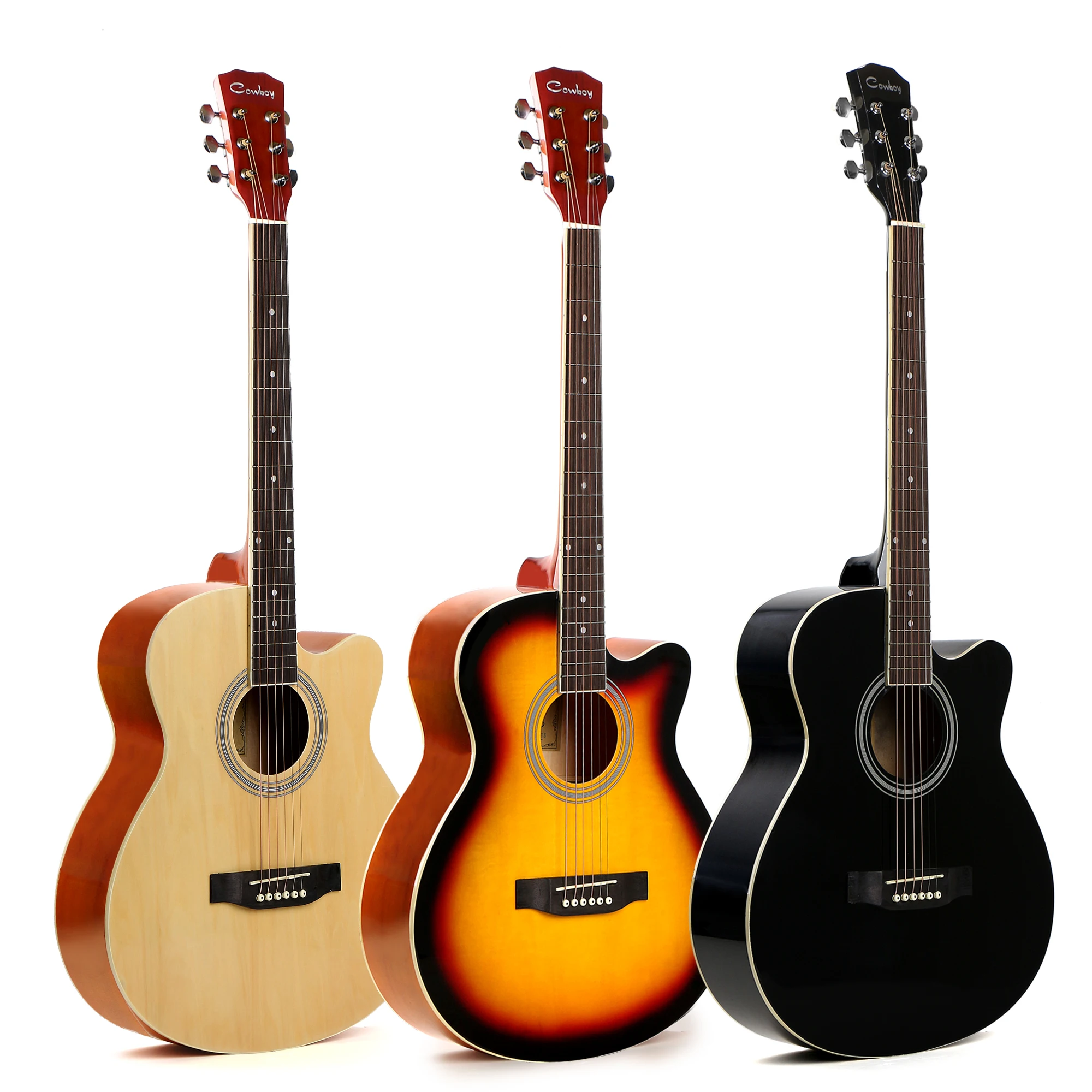 Caravan Music Full Linden Bass Wood High Glossy 40 inch Wholesale Acoustic Guitar OEM