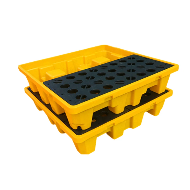 For Sale Flexible Sidewall Spill Pallet Wholesale Heavy Duty 2 Drums Spill Plastic Pallet