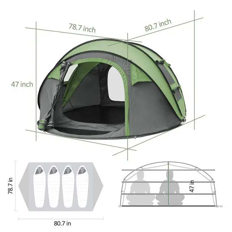 Luxury Glamping Camping Tent 4 Person Wholesale Suppliers Portable Foldable Automatic Pop Up Outdoor camp Tent