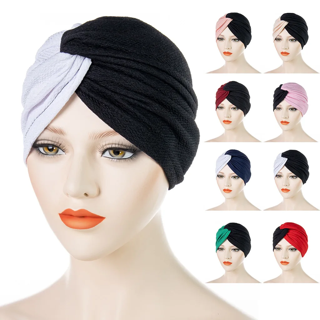 Zipeiwin 2022 Manufacturers Stock Spliced Turban Hat Cross Twist Knotted Headwraps