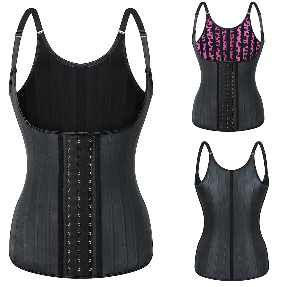 Popular Hot Selling Women Leopard 25 Steel Bone Body Shaper Latex Shapewear Corset With Zipper