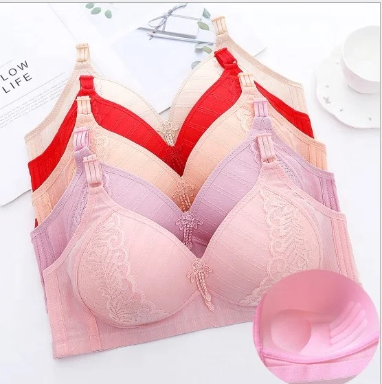 1.7 USD BR153 cheap wholesale price large size 36 -44C adjustable push up sexy woman bra without steel ring