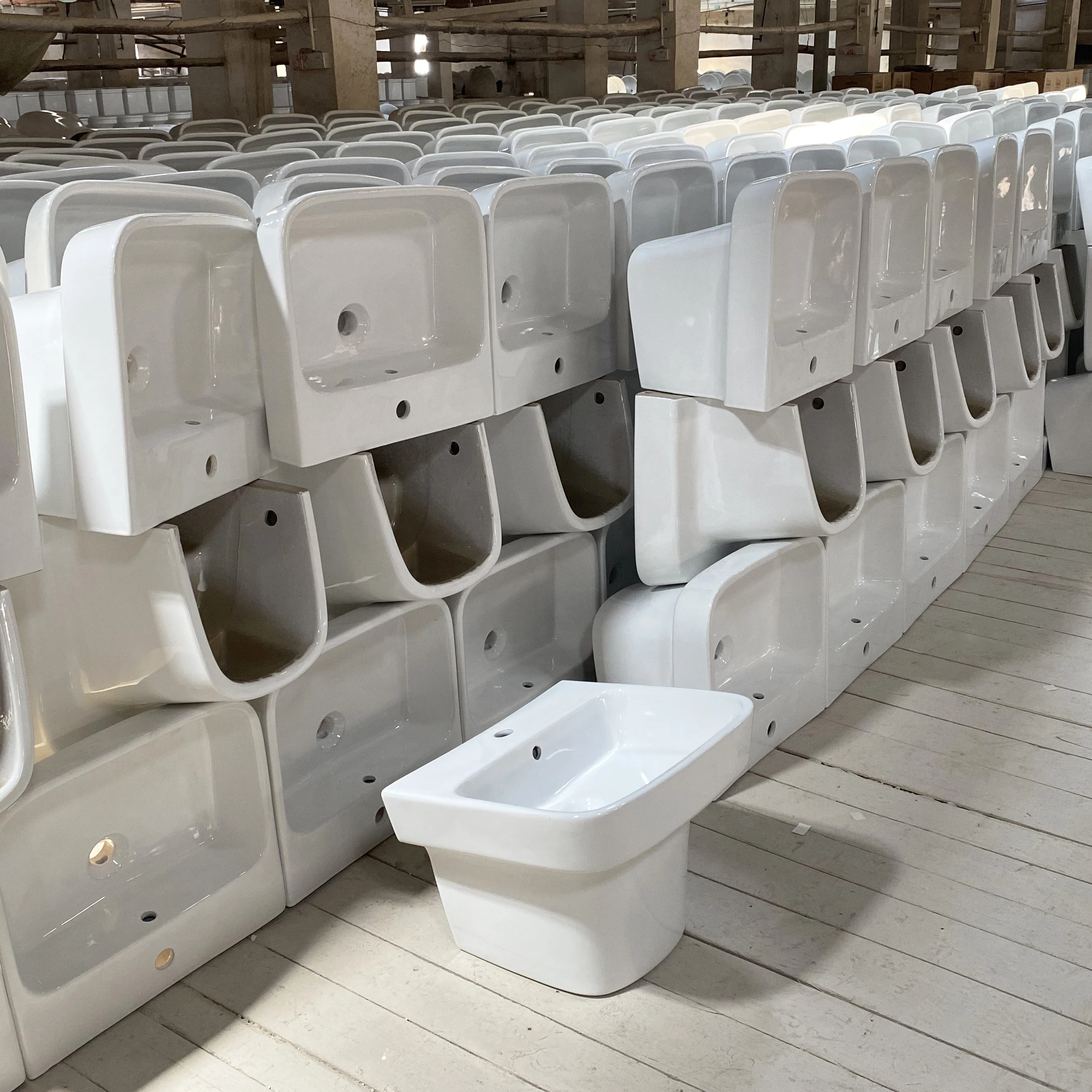 Фабричная Керамическая сантехника lavabo прямоугольная керамическая настенная раковина для ванной комнаты Белая