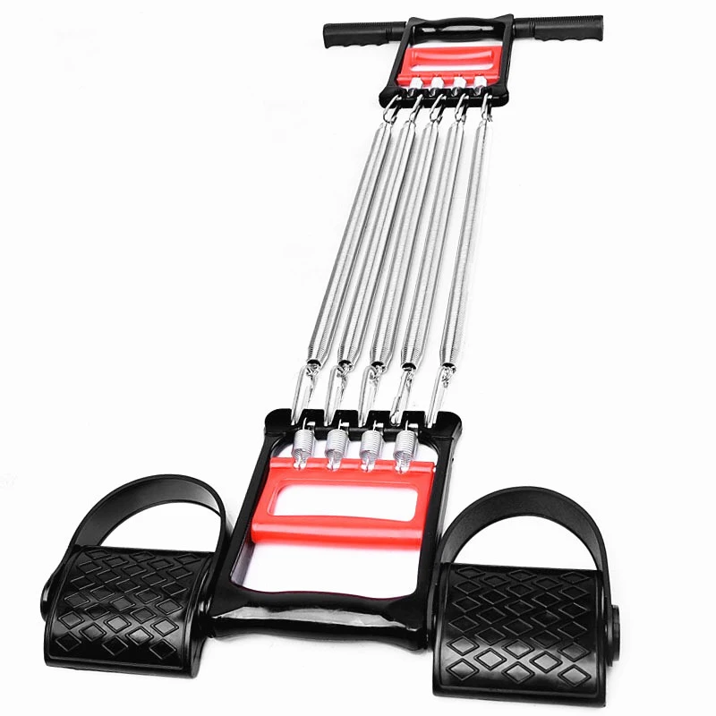 Multifunction Fitness Equipment Finger Exerciser 5 Spring Exerciser Chest Expander with Foot Pedal