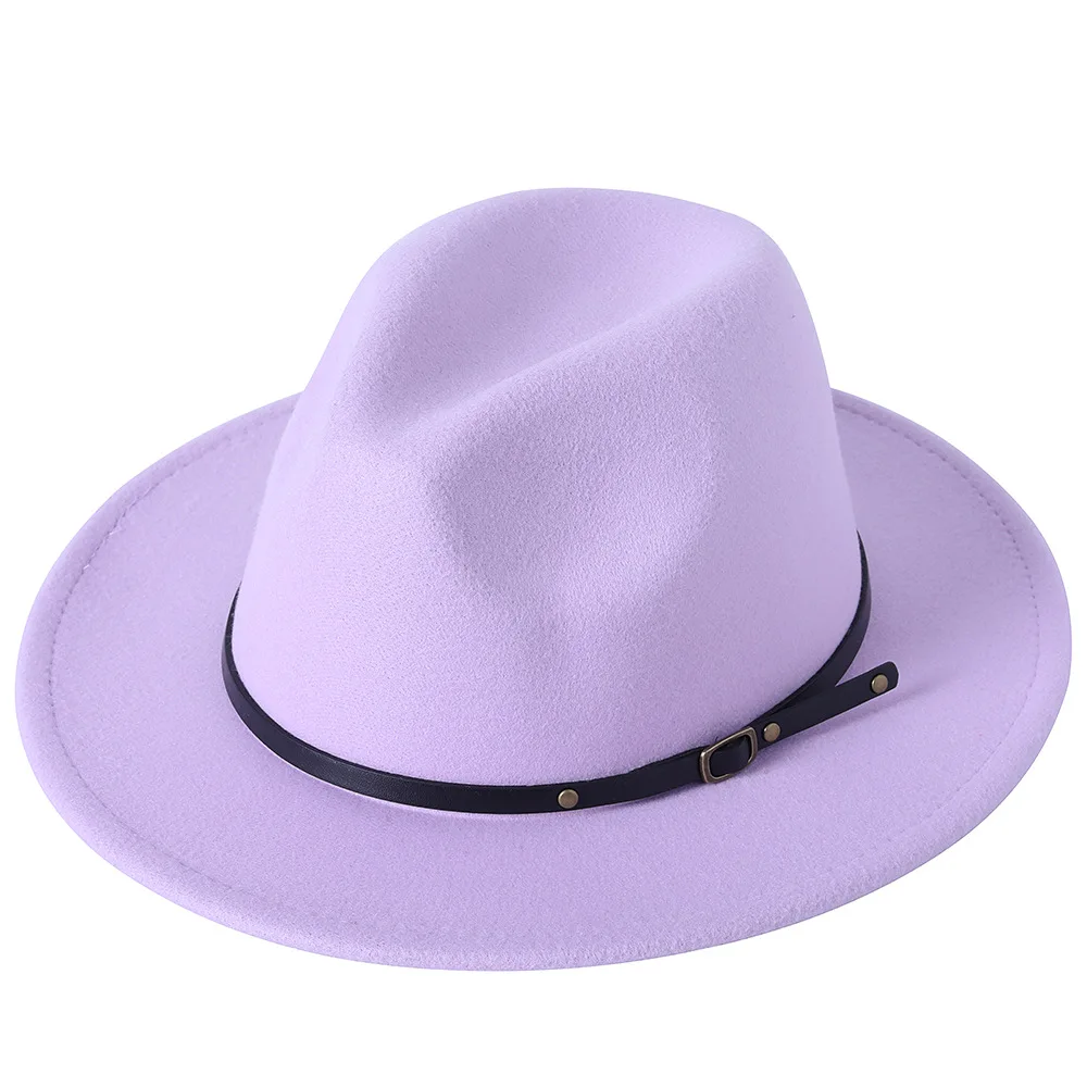 Шляпы федоры женские в стиле ретро, элегантные шерстяные шляпы различных цветов с широкими полями, для лета, 2022