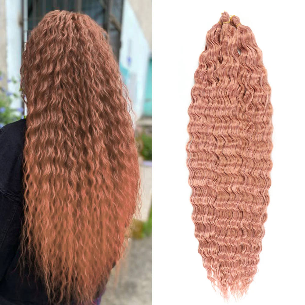 Natural Curly Colorful Russia Deep Wave Diy Long Braids Hair Synthetic African Curls Crochet Braiding Hair Extensions For Women