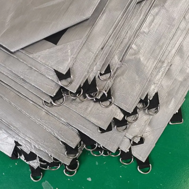 Hot Sale Waterproof Fabric Recycled Black Silver Pe Tarpaulin For Making Plastic Bag Moving Bag