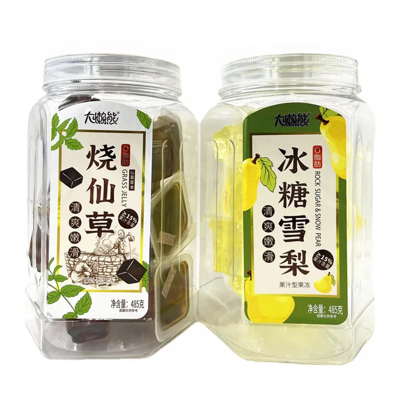WDL, оптовая продажа, 485 г, обезжиренное фруктовое желе, объемная упаковка в бутылках, фруктовый горошек со вкусом снега, груши, трава, желе для детей
